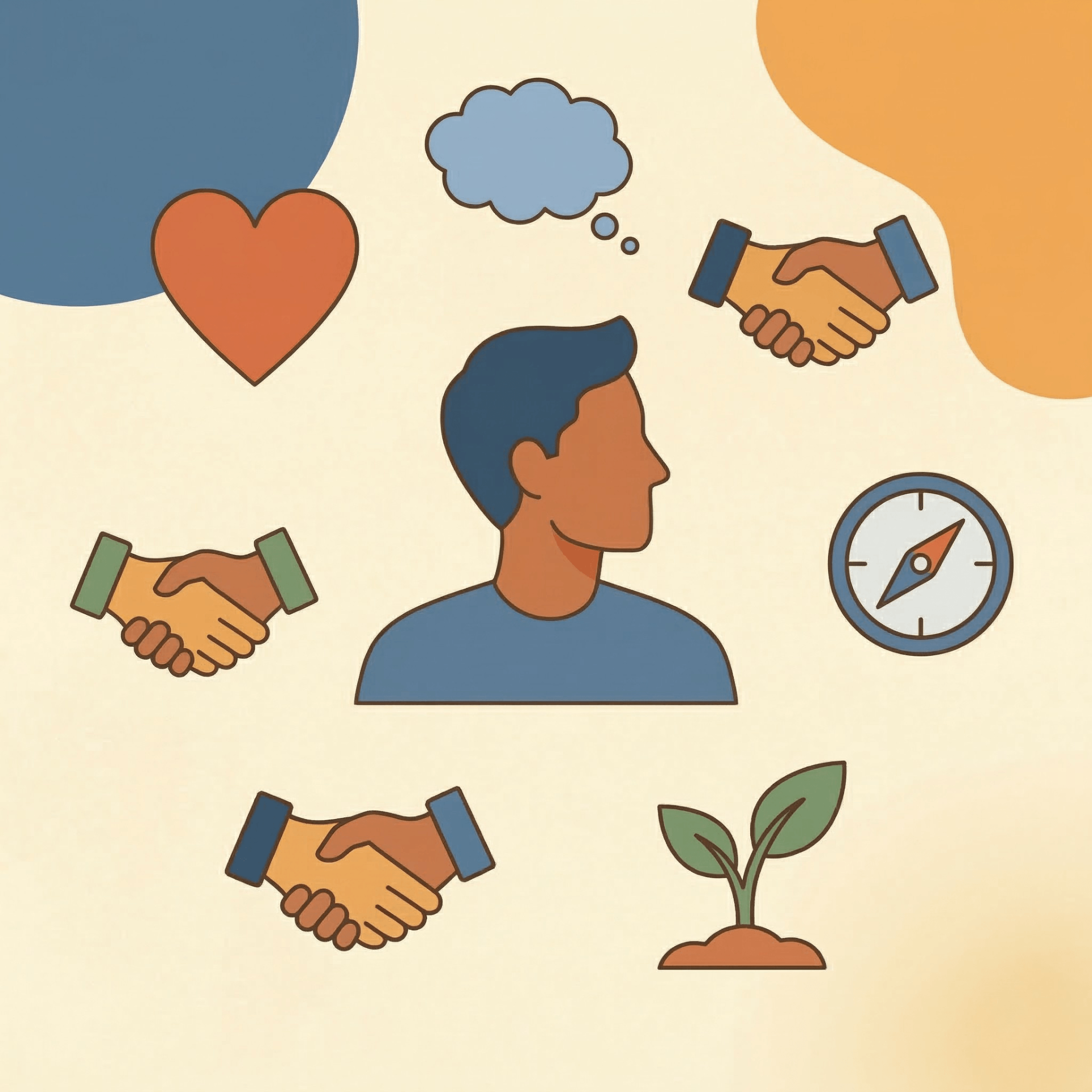Being Human illustration representing identity, reflection and personal growth