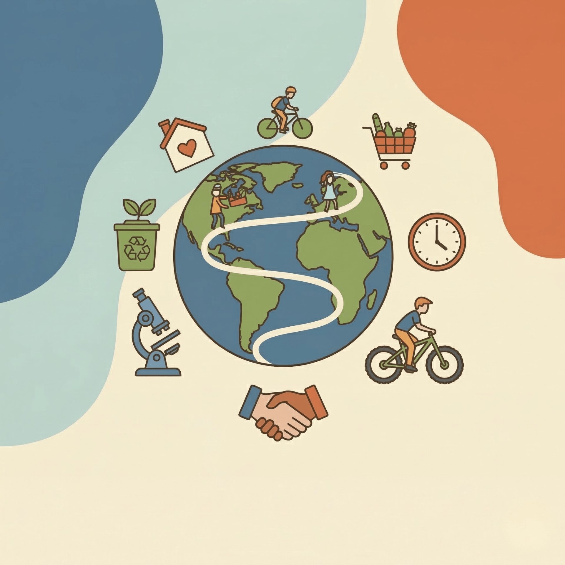 Being Human illustration representing everyday life, practical responsibility and competence