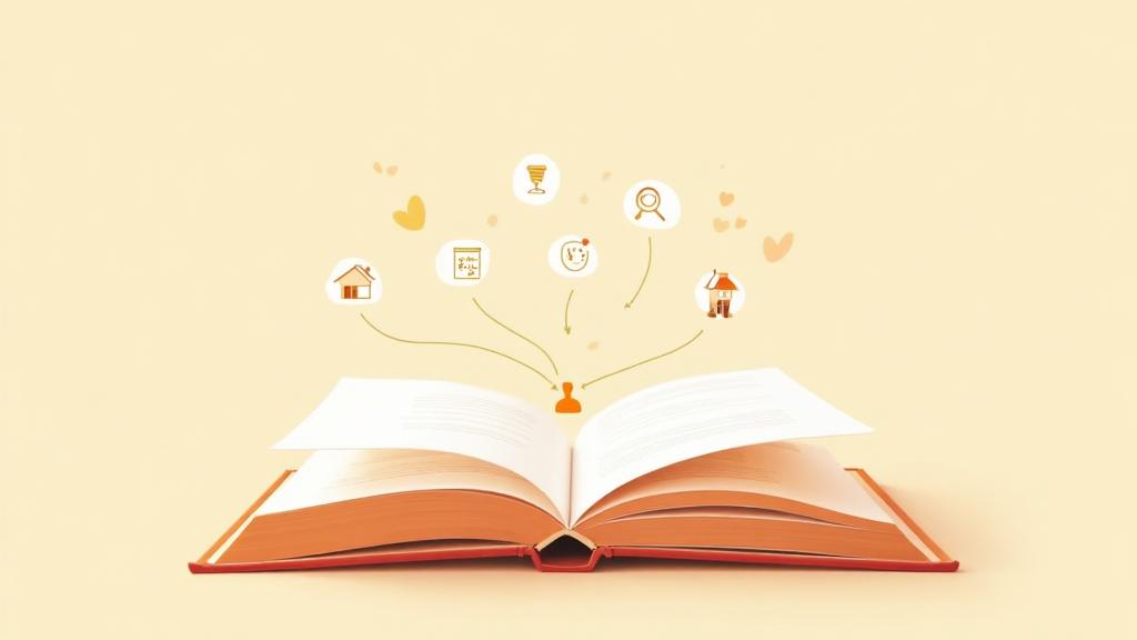 An open book with ideas branching into everyday learning experiences
